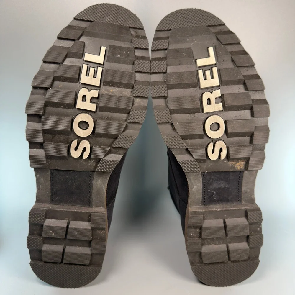 Sorel Madson II Mens 11 Chukka Waterproof Boots Black Leather Suede Lace Shoes